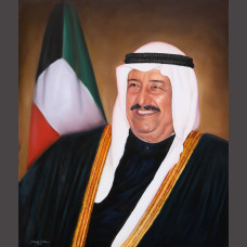 Portrait of His Highness Sheikh Salem Al Ali Al Salem Al Al Sabah 